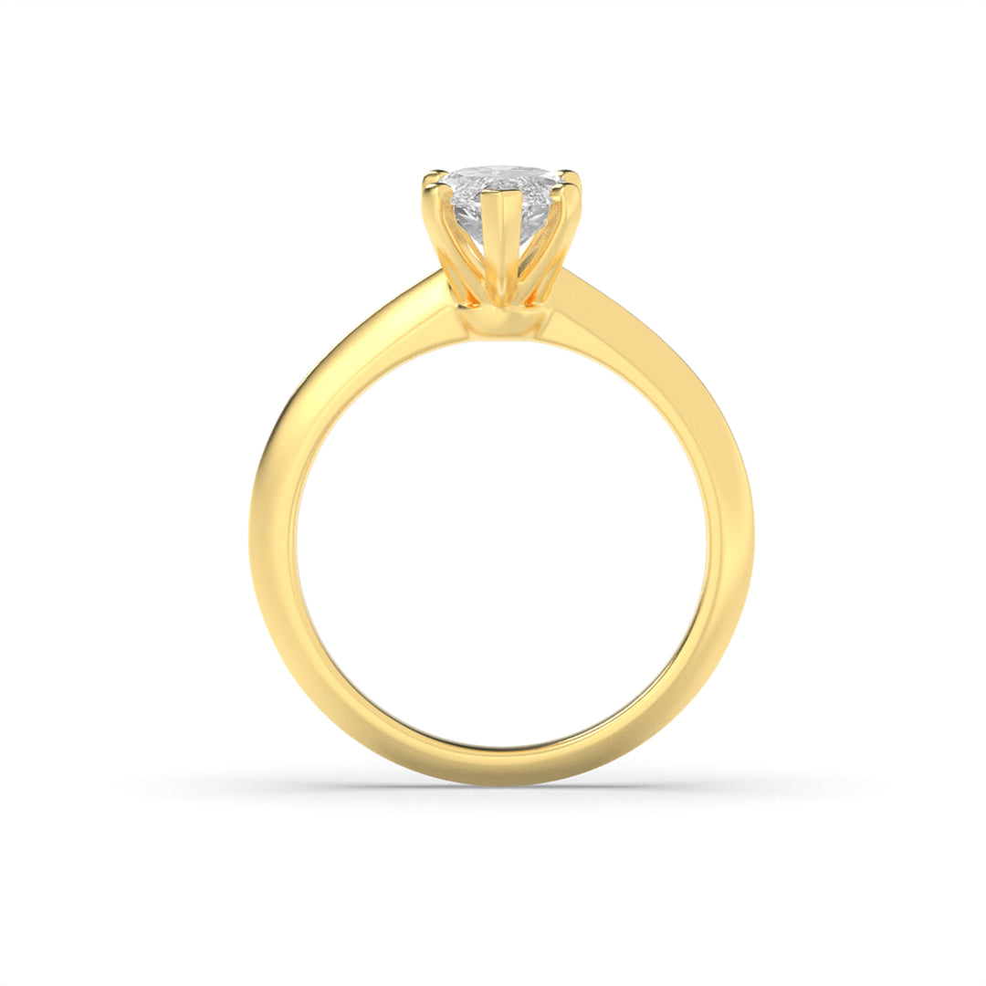 2.5Cttw Marquise Shaped Lab Grown Diamond (F/VS) Knife Edge Shank Solitaire Engagement Ring in 14K Gold