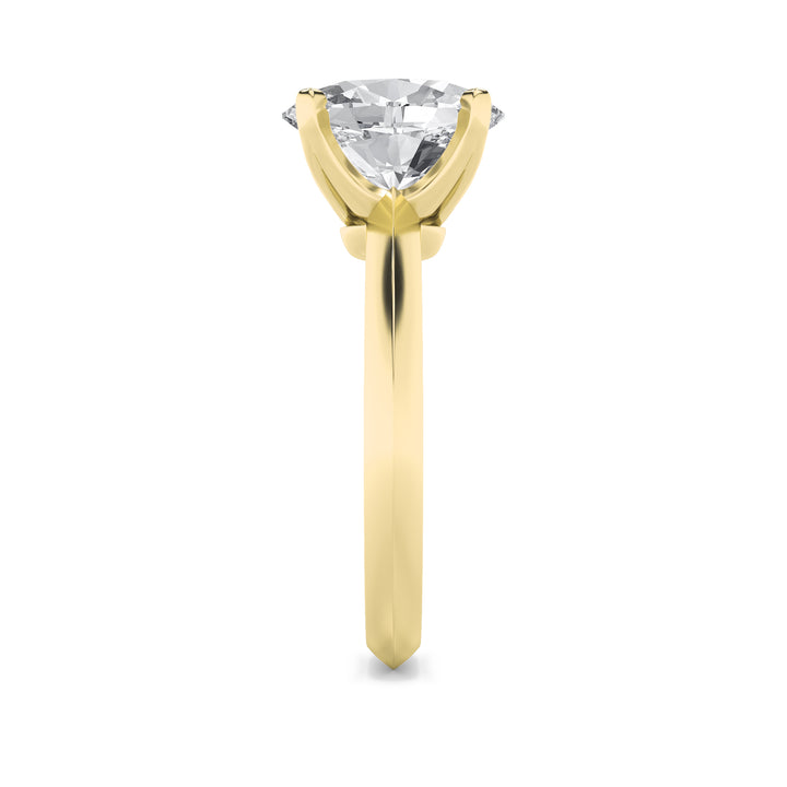 1CTW Oval Shaped Lab Grown Diamond (F/VS) Knife Edge Shank Solitaire Engagement Ring in 14K Gold