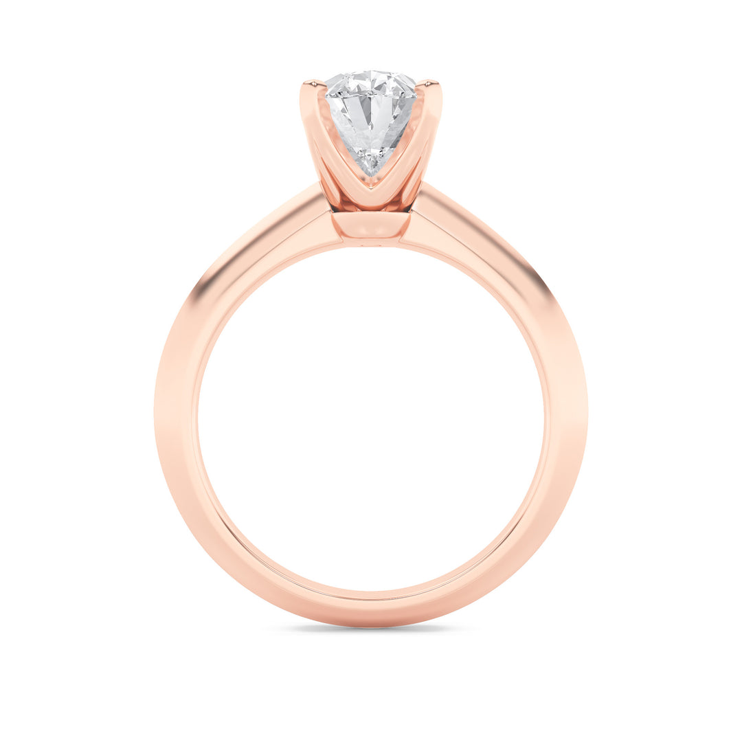 2Cttw Oval Shaped Lab Grown Diamond (F/VS) Knife Edge Shank Solitaire Engagement Ring in 14K Gold