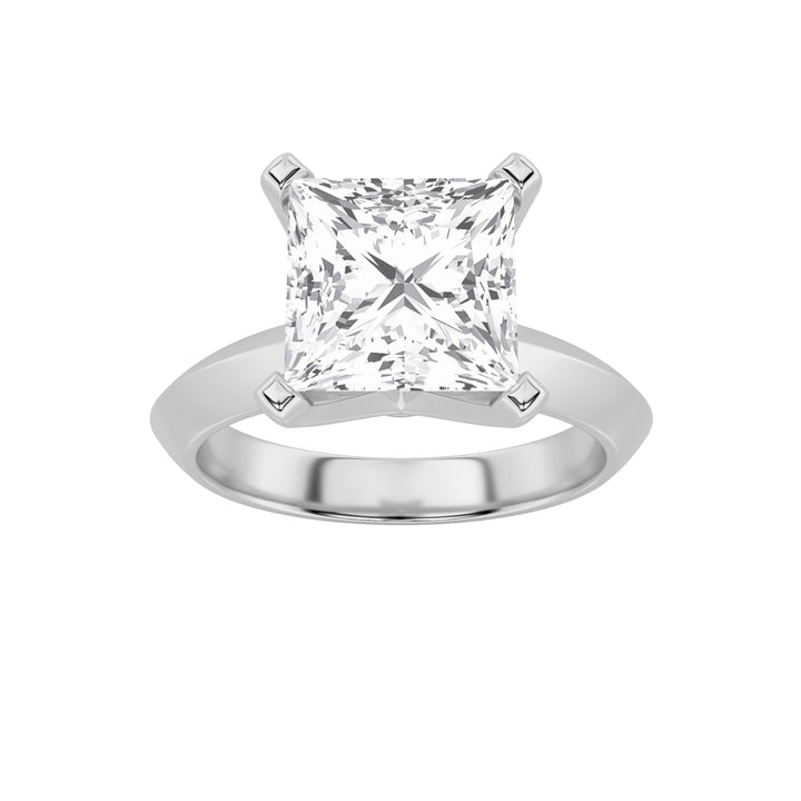 1CTW Princess Shaped Lab Grown Diamond (F/VS) Knife Edge Shank Solitaire Engagement Ring in 14K Gold