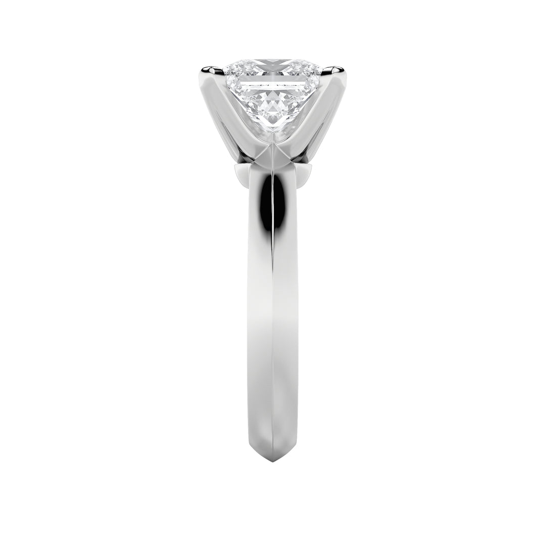 1CTW Princess Shaped Lab Grown Diamond (F/VS) Knife Edge Shank Solitaire Engagement Ring in 14K Gold