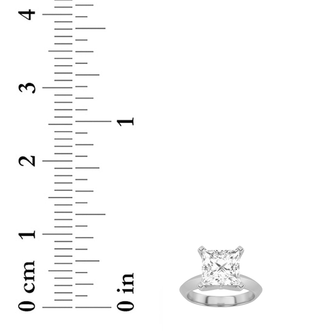 1CTW Princess Shaped Lab Grown Diamond (F/VS) Knife Edge Shank Solitaire Engagement Ring in 14K Gold