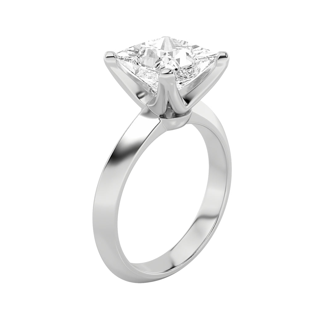 2Cttw Princess Shaped Lab Grown Diamond (F/VS) Knife Edge Shank Solitaire Engagement Ring in 14K Gold