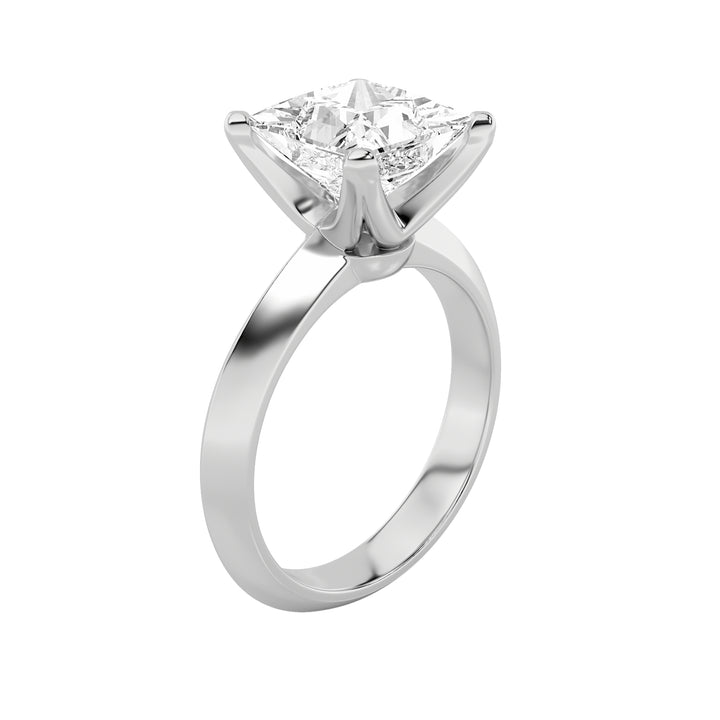 2Cttw Princess Shaped Lab Grown Diamond (F/VS) Knife Edge Shank Solitaire Engagement Ring in 14K Gold