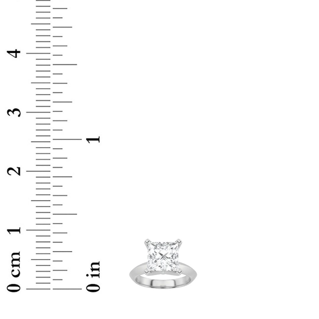 2Cttw Princess Shaped Lab Grown Diamond (F/VS) Knife Edge Shank Solitaire Engagement Ring in 14K Gold