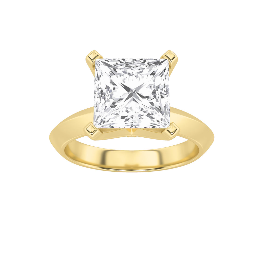 14K Yellow Gold 3ct Lab Diamond Solitaire Engagement Ring