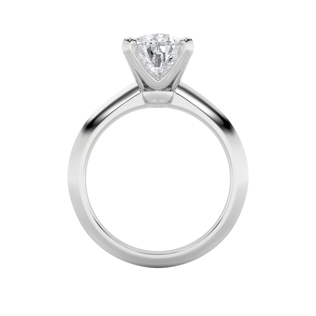 1CTW Pear Shaped Lab Grown Diamond (F/VS) Knife Edge Shank Solitaire Engagement Ring in 14K Gold