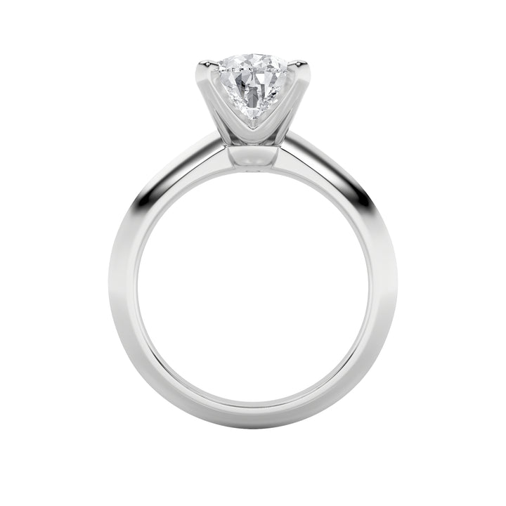 1CTW Pear Shaped Lab Grown Diamond (F/VS) Knife Edge Shank Solitaire Engagement Ring in 14K Gold
