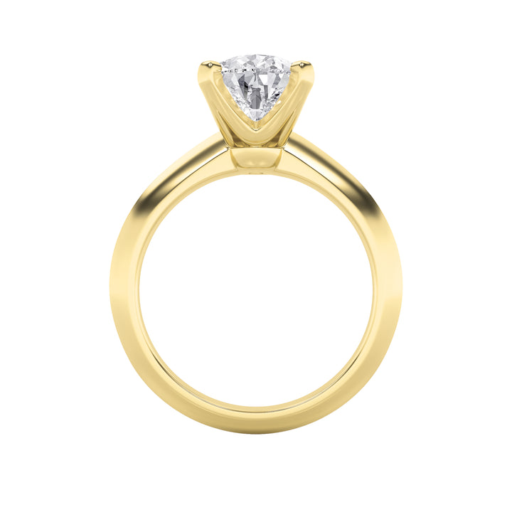 2CTW Pear Shaped Lab Grown Diamond (F/VS) Knife Edge Shank Solitaire Engagement Ring in 14K Gold