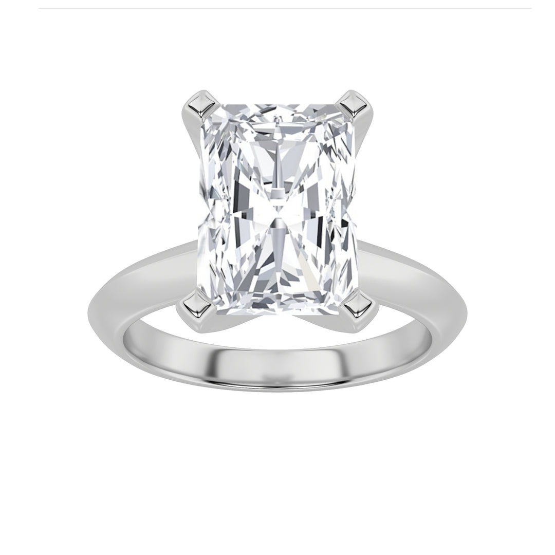 1CTW Radiant Shaped Lab Grown Diamond (G/VS) Knife Edge Shank Solitaire Engagement Ring in 14K Gold