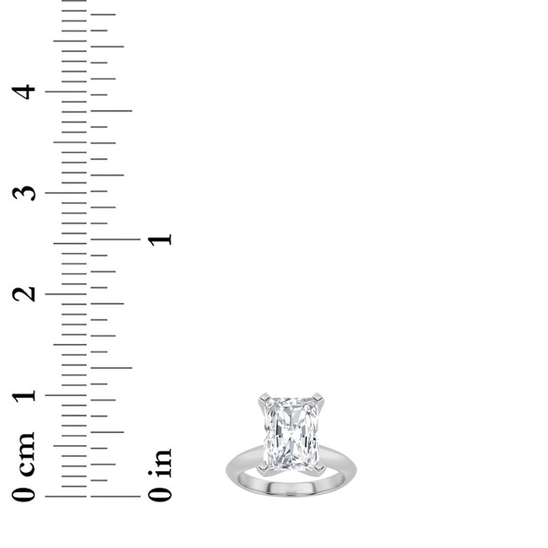 2Cttw Radiant Shaped Lab Grown Diamond (F/VS) Knife Edge Shank Solitaire Engagement Ring in 14K Gold