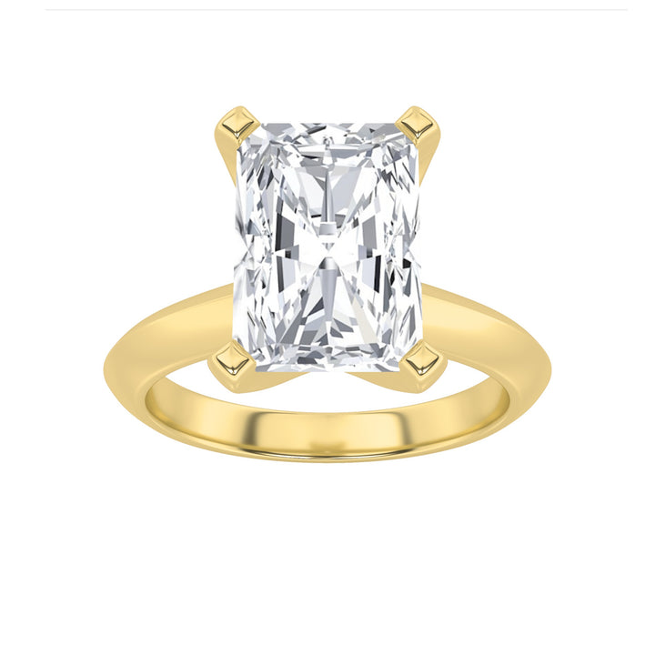 2Cttw Radiant Shaped Lab Grown Diamond (F/VS) Knife Edge Shank Solitaire Engagement Ring in 14K Gold