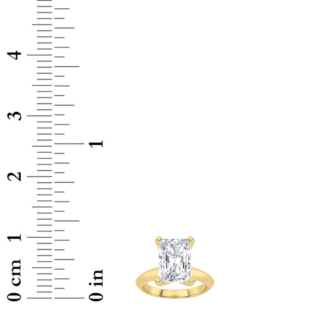 2Cttw Radiant Shaped Lab Grown Diamond (F/VS) Knife Edge Shank Solitaire Engagement Ring in 14K Gold