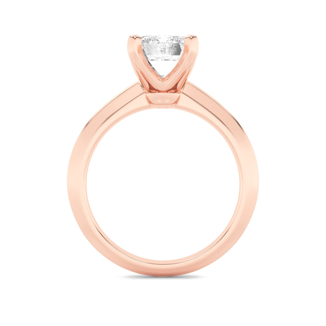 2Cttw Radiant Shaped Lab Grown Diamond (F/VS) Knife Edge Shank Solitaire Engagement Ring in 14K Gold