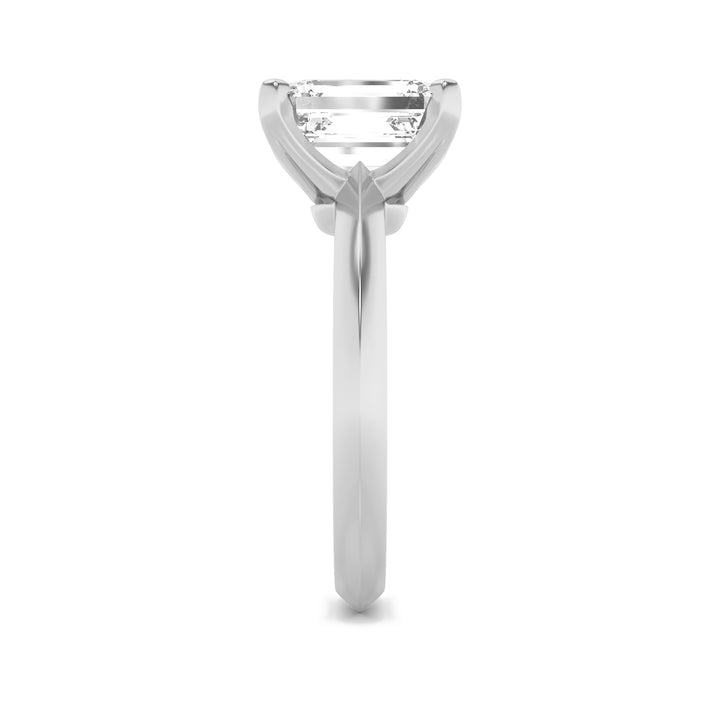 3Cttw Radiant Shaped Lab Grown Diamond (F/VS) Knife Edge Shank Solitaire Engagement Ring in 14K Gold