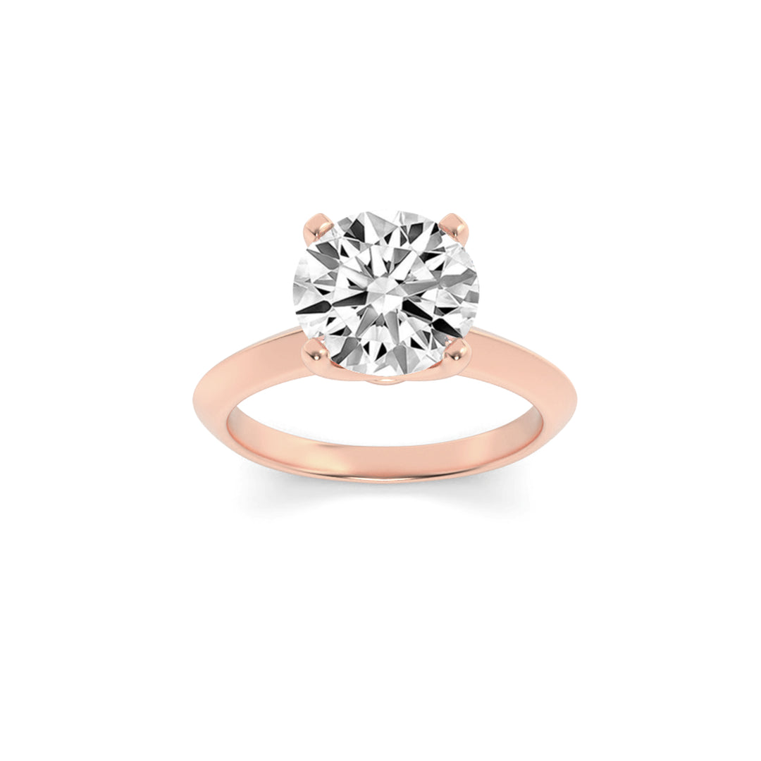 1CTW Round Shaped Lab Grown Diamond (F/VS) Knife Edge Shank Solitaire Engagement Ring in 14K Gold