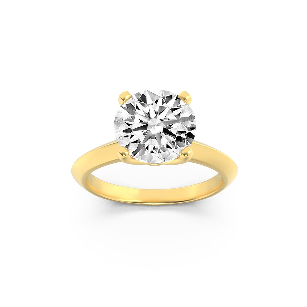 1.5CTW Round Shaped Lab Grown Diamond (F/VS) Knife Edge Shank Solitaire Engagement Ring in 14K Gold