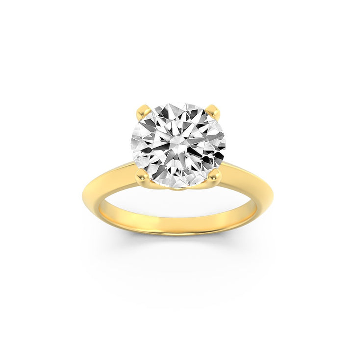 1.5CTW Round Shaped Lab Grown Diamond (F/VS) Knife Edge Shank Solitaire Engagement Ring in 14K Gold