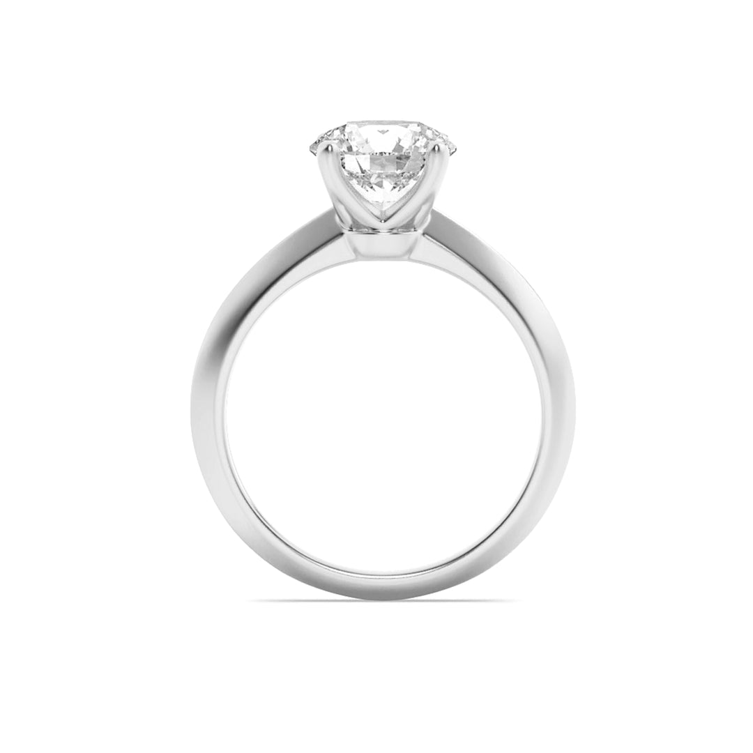 2CTW Round Shaped Lab Grown Diamond (F/VS) Knife Edge Shank Solitaire Engagement Ring in 14K Gold