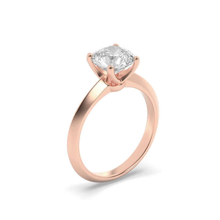 2CTW Round Shaped Lab Grown Diamond (F/VS) Knife Edge Shank Solitaire Engagement Ring in 14K Gold