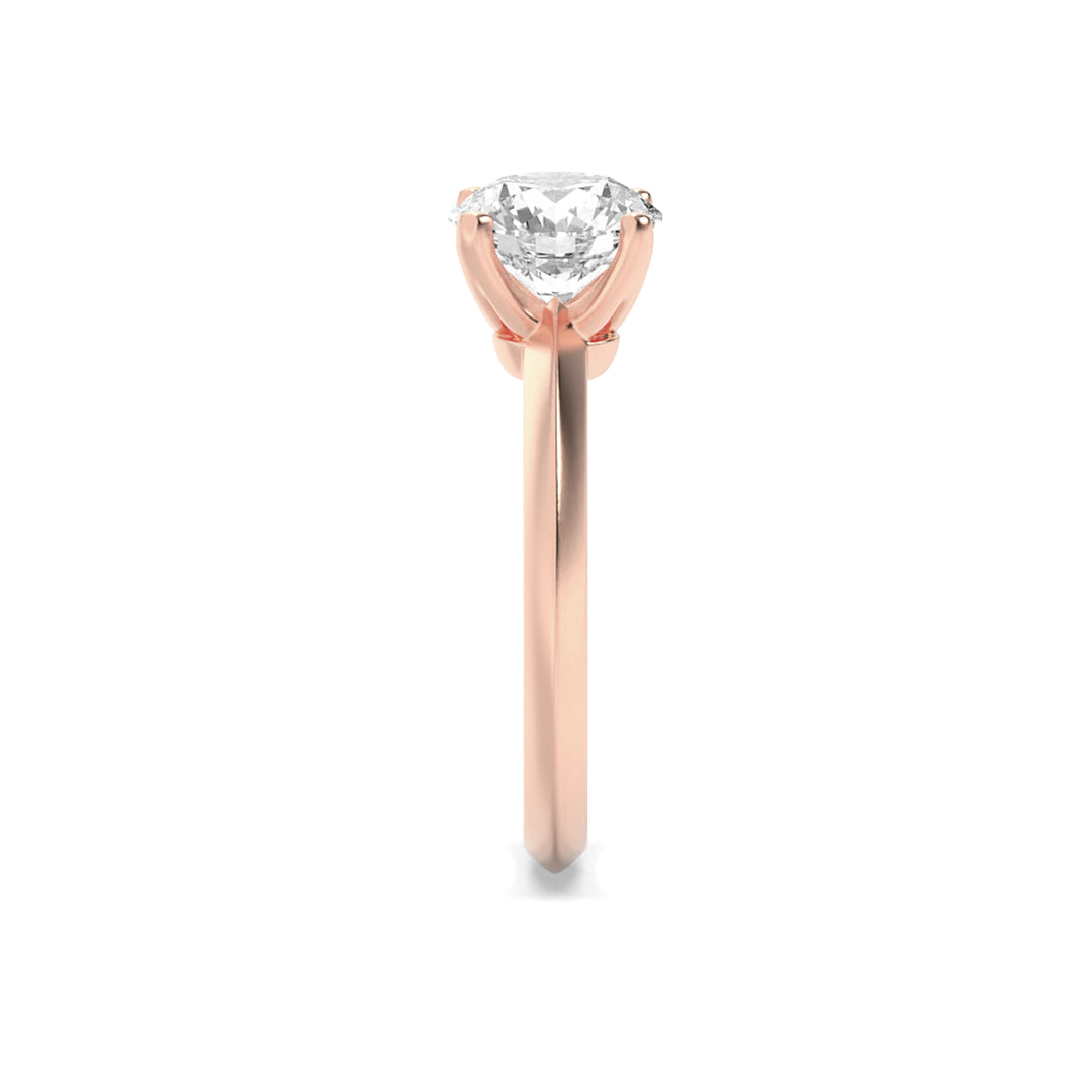 2CTW Round Shaped Lab Grown Diamond (F/VS) Knife Edge Shank Solitaire Engagement Ring in 14K Gold