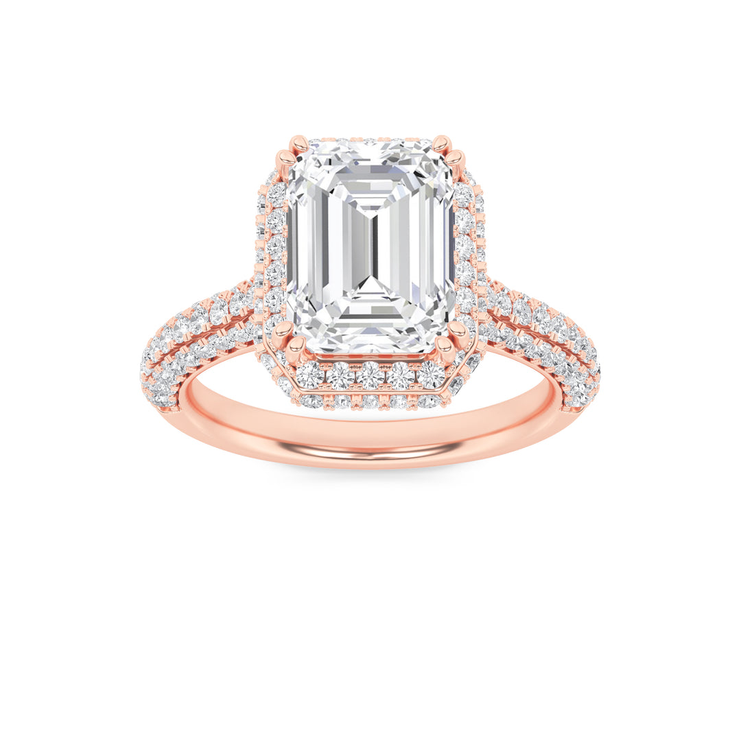 14KR 3ct Lab Diamond Halo Engagement Ring