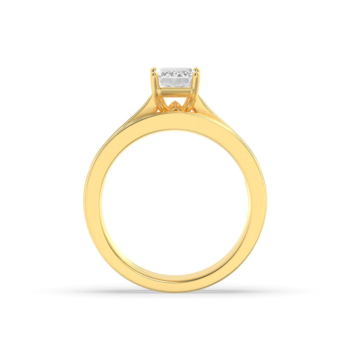 2Cttw Emerald Shaped Lab Grown Diamond (F/VS) Channel Set Bridal Engagement Ring in 14K Gold