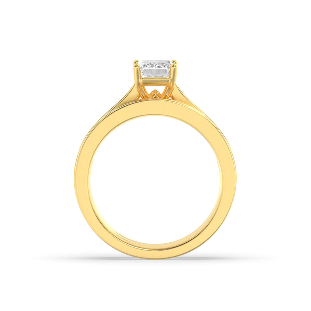 2Cttw Radiant Shaped Lab Grown Diamond (F/VS) Channel Set Bridal Engagement Ring in 14K Gold