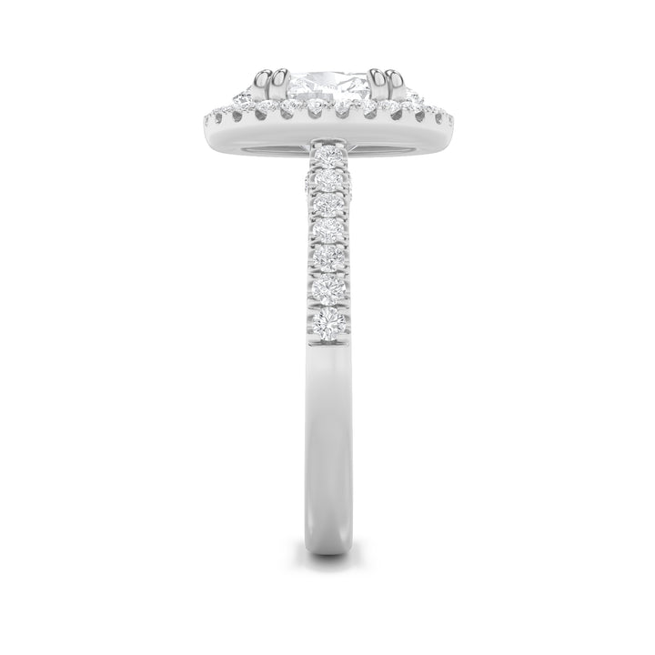 3Cttw Oval Shaped Lab Grown Diamond (G/VS) Classic Halo Accented Engagement Ring in 14K Gold