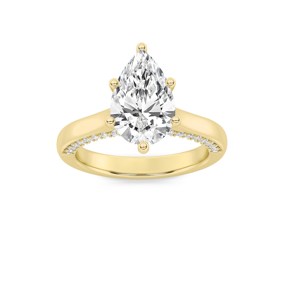 14KY 2ct Pear Lab Diamond Solitaire Engagement Ring