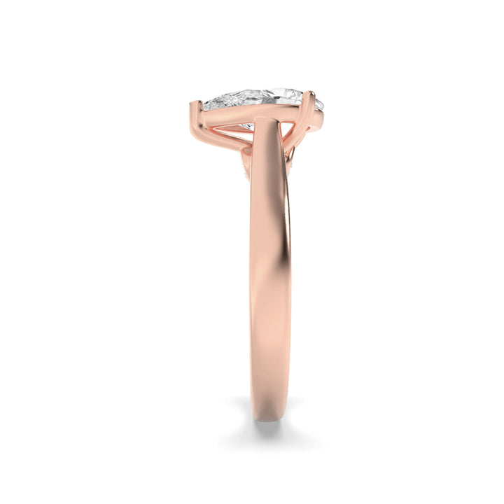 2Cttw Pear Shaped Lab Grown Diamond (F/VS) Accented Bridge Shank Engagement Ring in 14K Gold