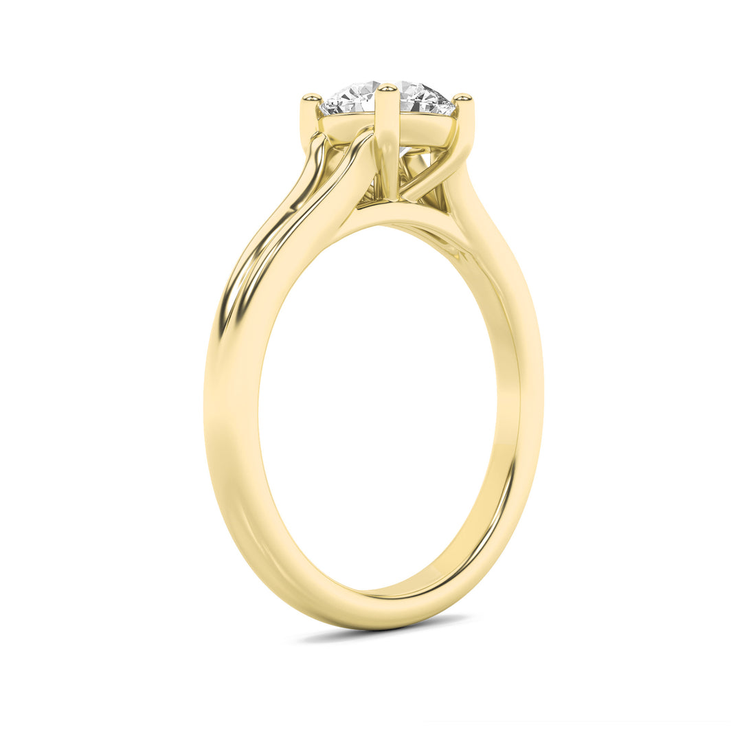 1CTW Round Shaped Lab Grown Diamond (F/VS) Split Shank Solitaire Engagement Ring in 14K Gold