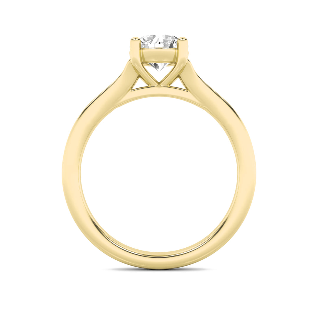 1CTW Round Shaped Lab Grown Diamond (F/VS) Split Shank Solitaire Engagement Ring in 14K Gold