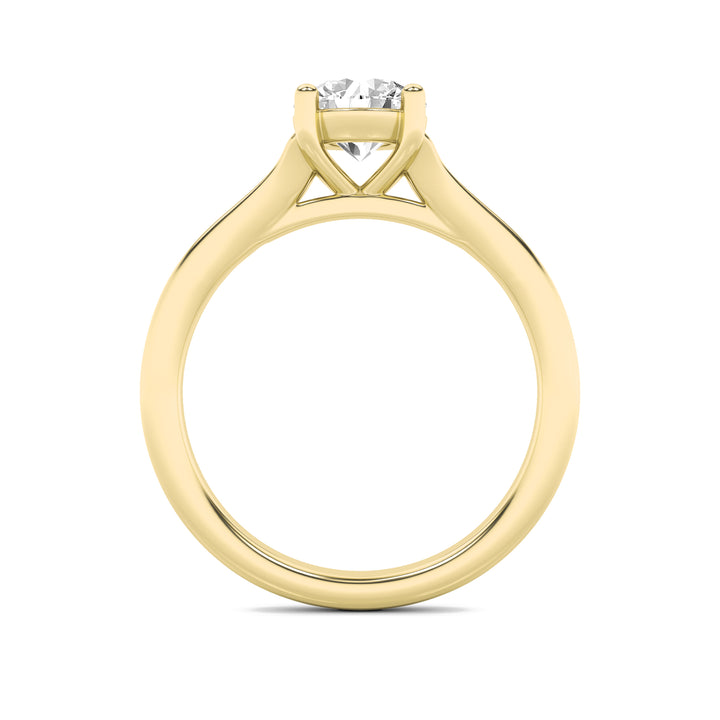 1CTW Round Shaped Lab Grown Diamond (F/VS) Split Shank Solitaire Engagement Ring in 14K Gold
