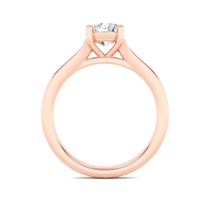 1CTW Round Shaped Lab Grown Diamond (F/VS) Split Shank Solitaire Engagement Ring in 14K Gold