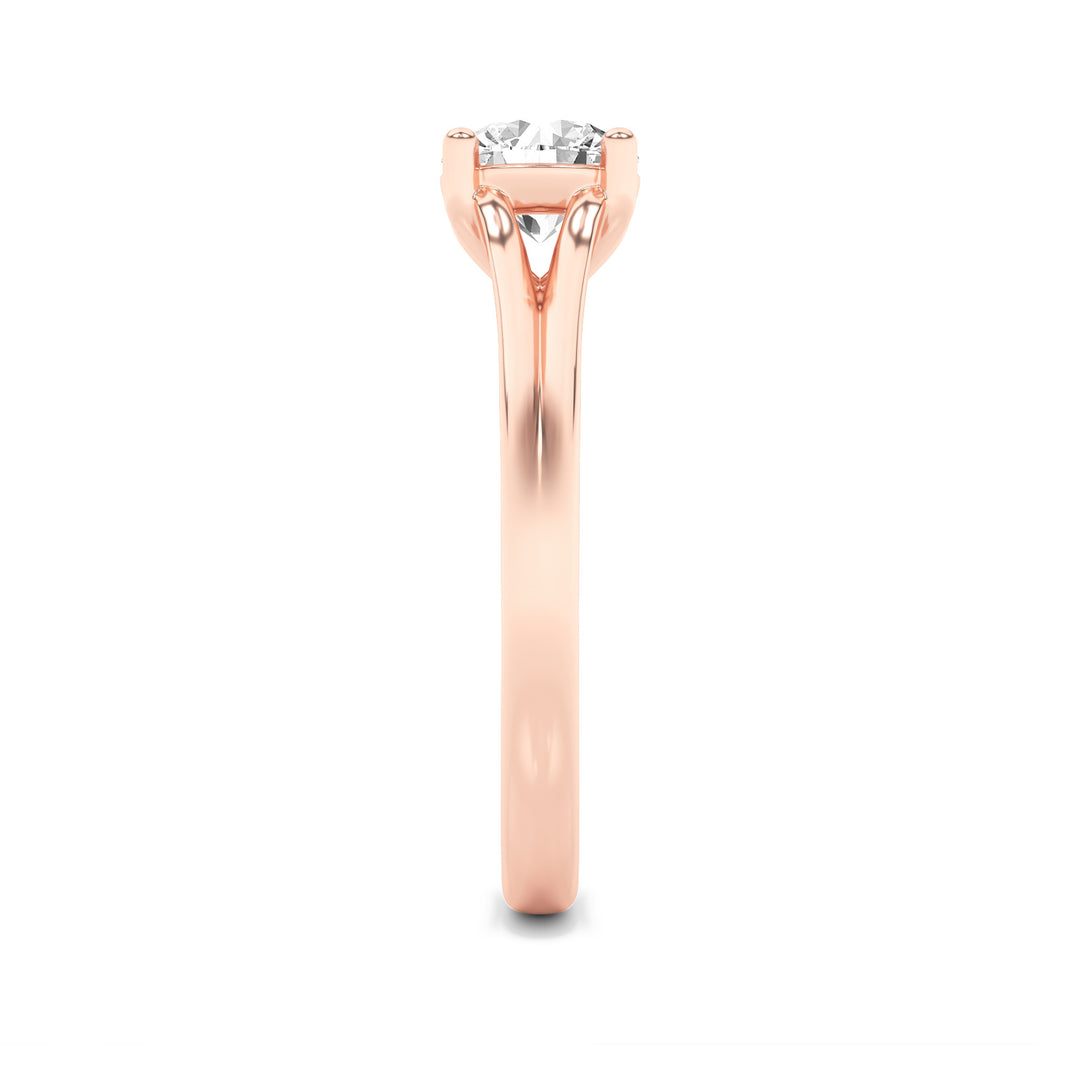 1CTW Round Shaped Lab Grown Diamond (F/VS) Split Shank Solitaire Engagement Ring in 14K Gold