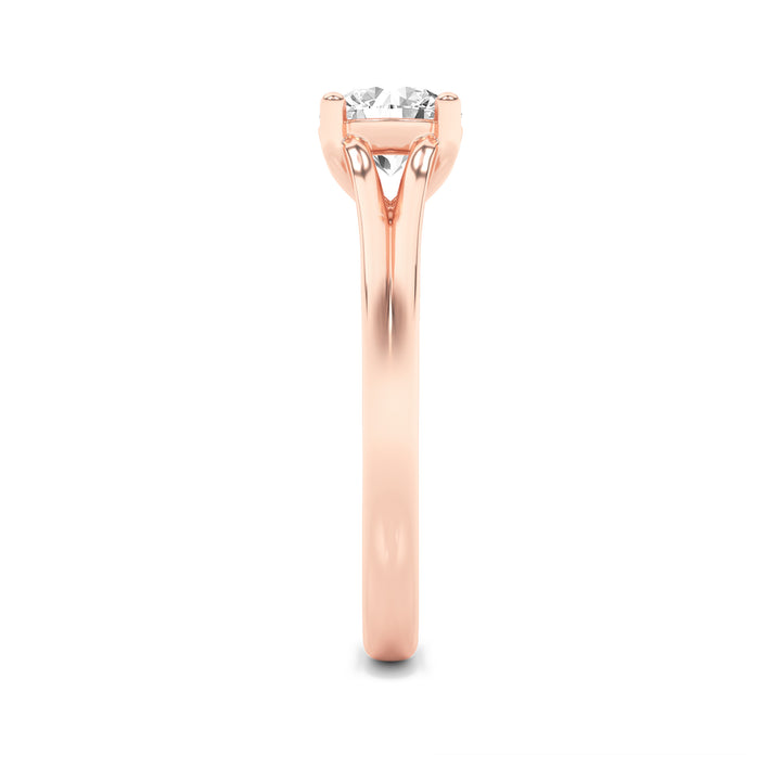 1CTW Round Shaped Lab Grown Diamond (F/VS) Split Shank Solitaire Engagement Ring in 14K Gold