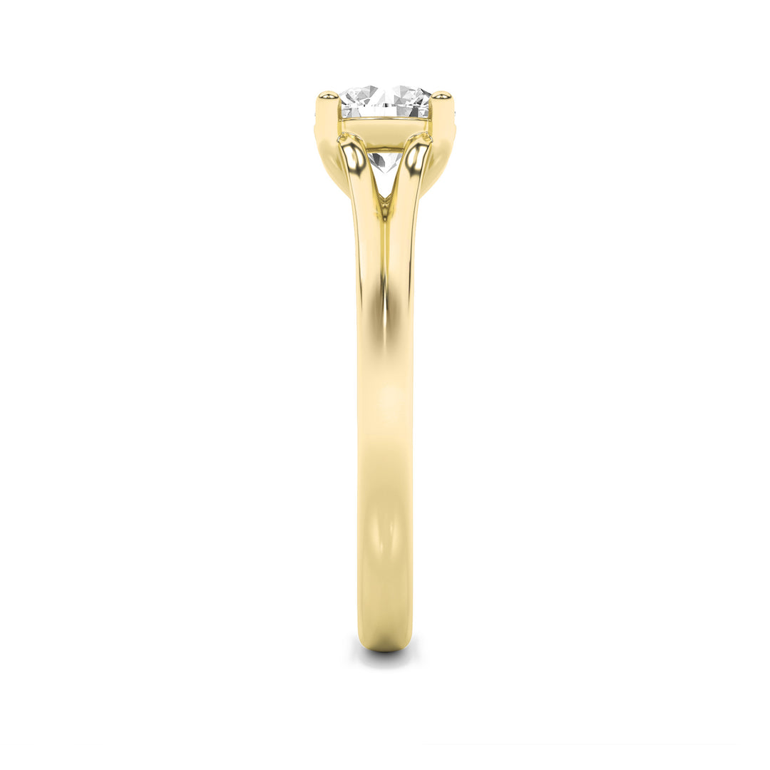 2Cttw Round Shaped Lab Grown Diamond (F/VS) SplitShank Solitaire Engagement Ring in 14K Gold
