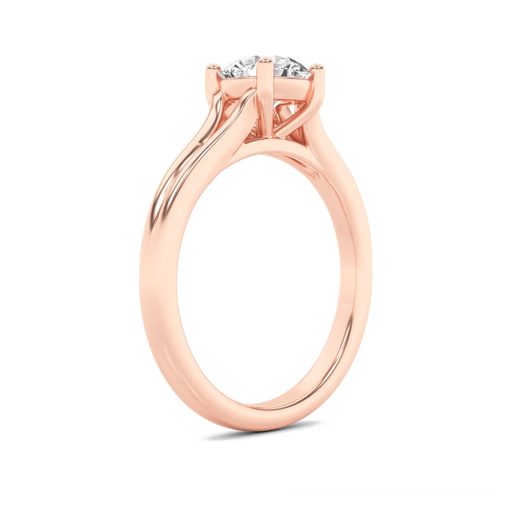 2Cttw Round Shaped Lab Grown Diamond (F/VS) SplitShank Solitaire Engagement Ring in 14K Gold