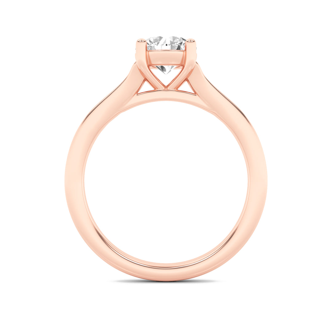 2Cttw Round Shaped Lab Grown Diamond (F/VS) SplitShank Solitaire Engagement Ring in 14K Gold