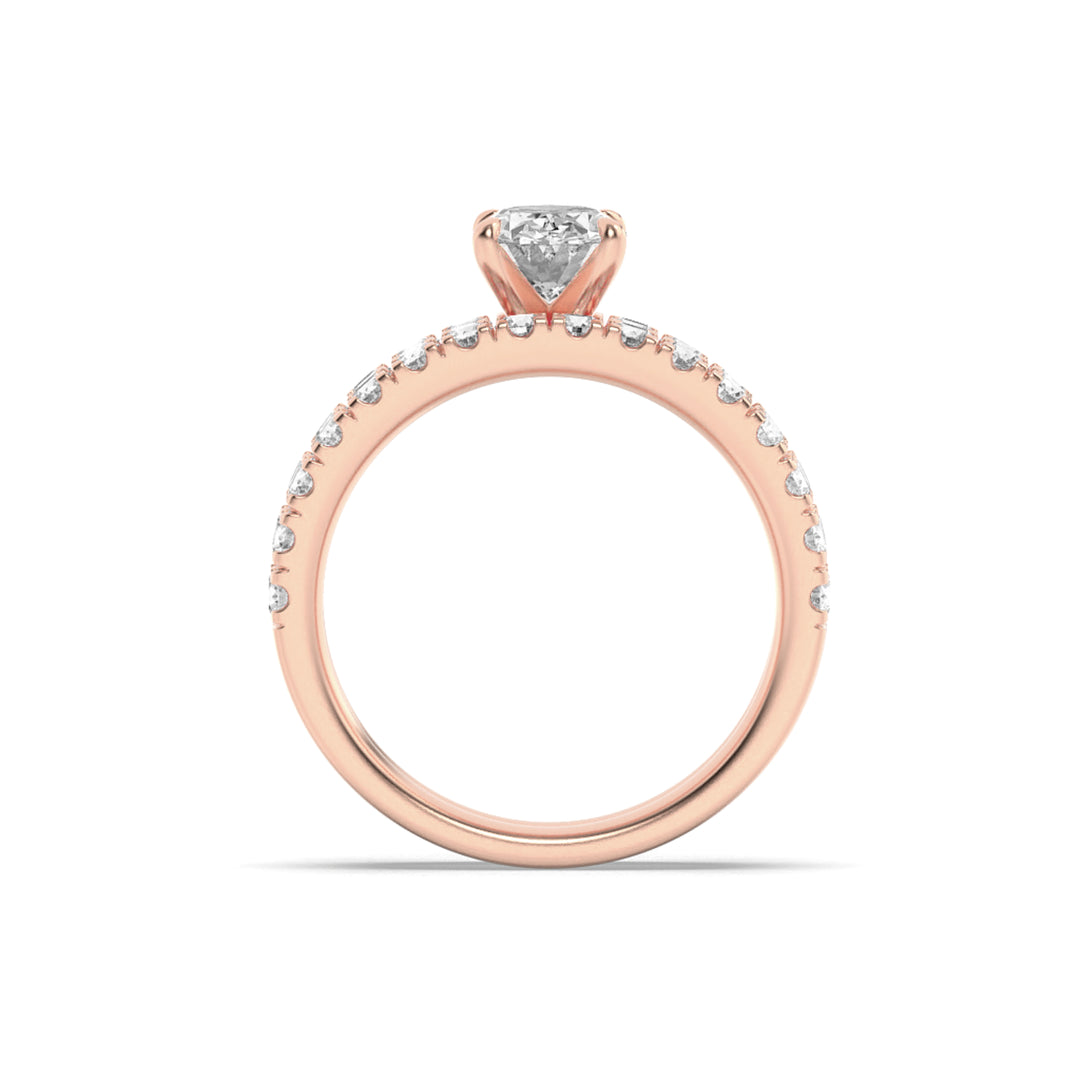 2Cttw Oval Shaped Lab Grown Diamond (F/VS) Classic Accented  Set With Band and Engagement Ring in 14K Gold