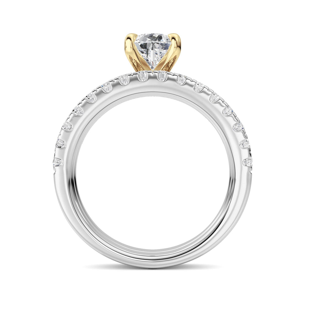 2Cttw Pear Shaped Lab Grown Diamond (F/VS) Classic Accented  Set With Band and Engagement Ring in 14K Gold
