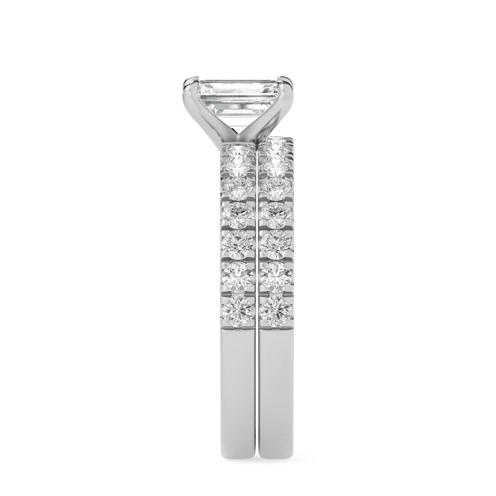 2Cttw Radiant Shaped Lab Grown Diamond (F/VS) Classic Accented Set With Band and Engagement Ring in14K Gold