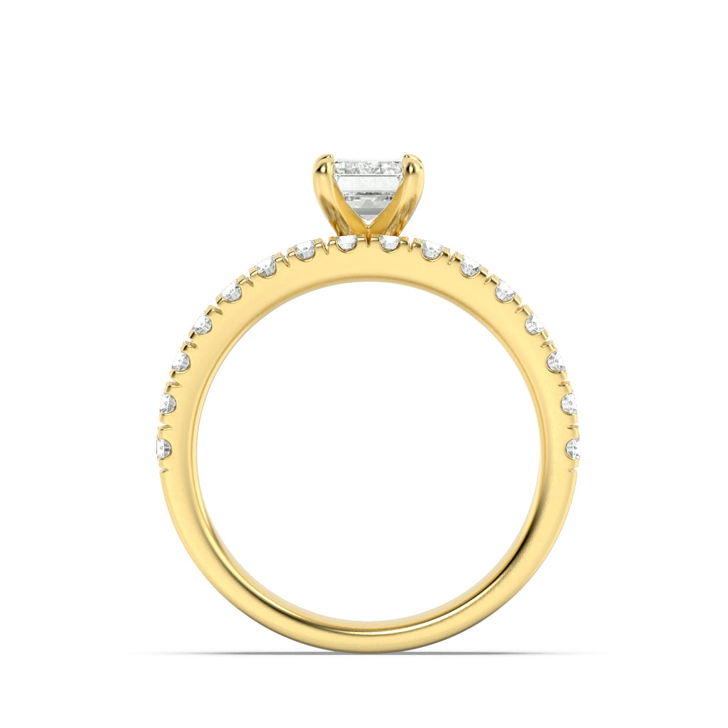 2Cttw Radiant Shaped Lab Grown Diamond (F/VS) Classic Accented Set With Band and Engagement Ring in14K Gold