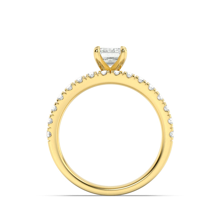 2Cttw Radiant Shaped Lab Grown Diamond (F/VS) Classic Accented Set With Band and Engagement Ring in14K Gold