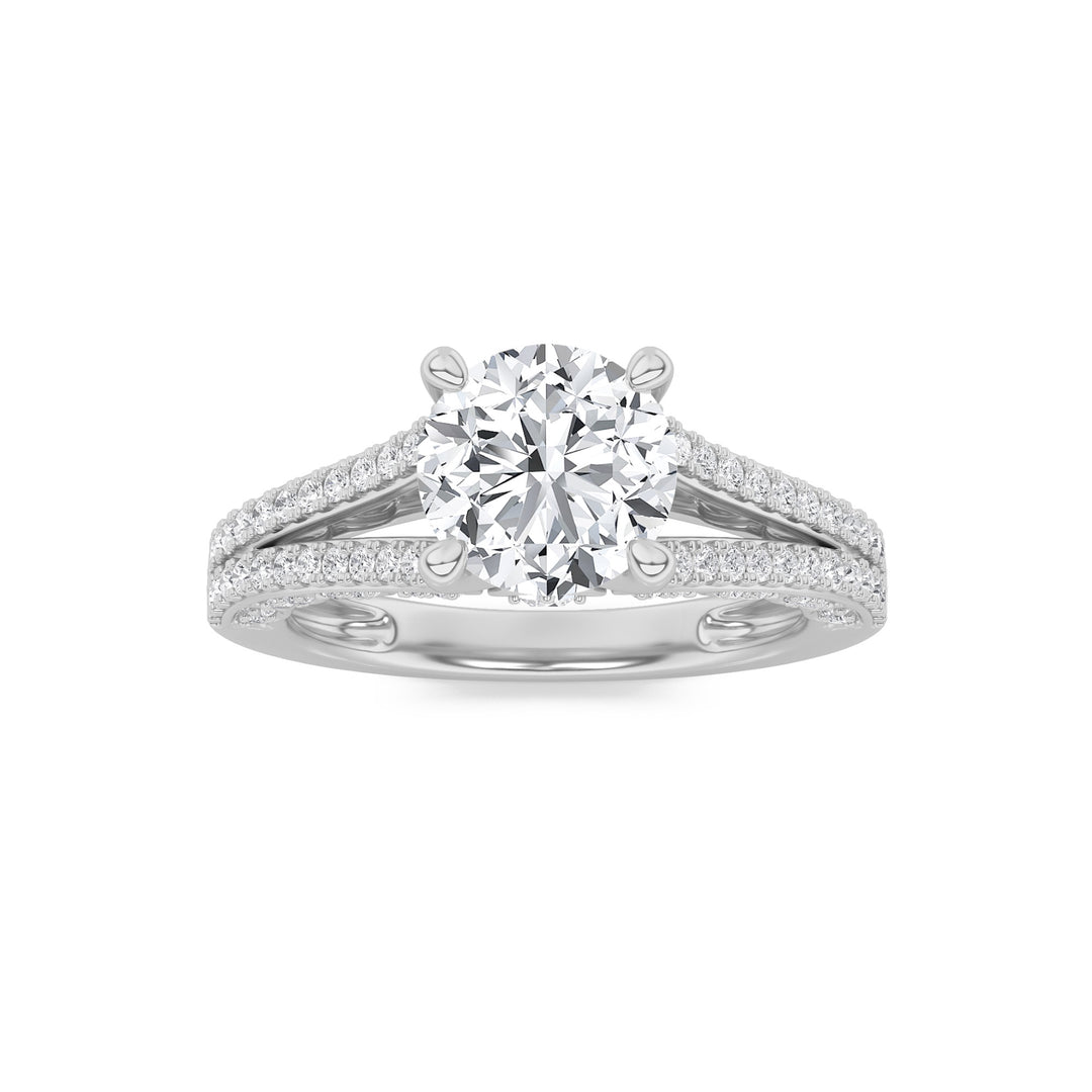 14KW 2ct Lab Diamond Split Shank Engagement Ring