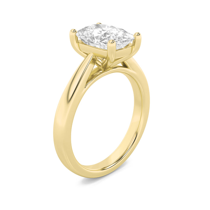 2Cttw Elongated Cushion Shaped Lab Grown Diamond (F/VS) Classic Shank Solitaire Engagement Ring in 14K Gold