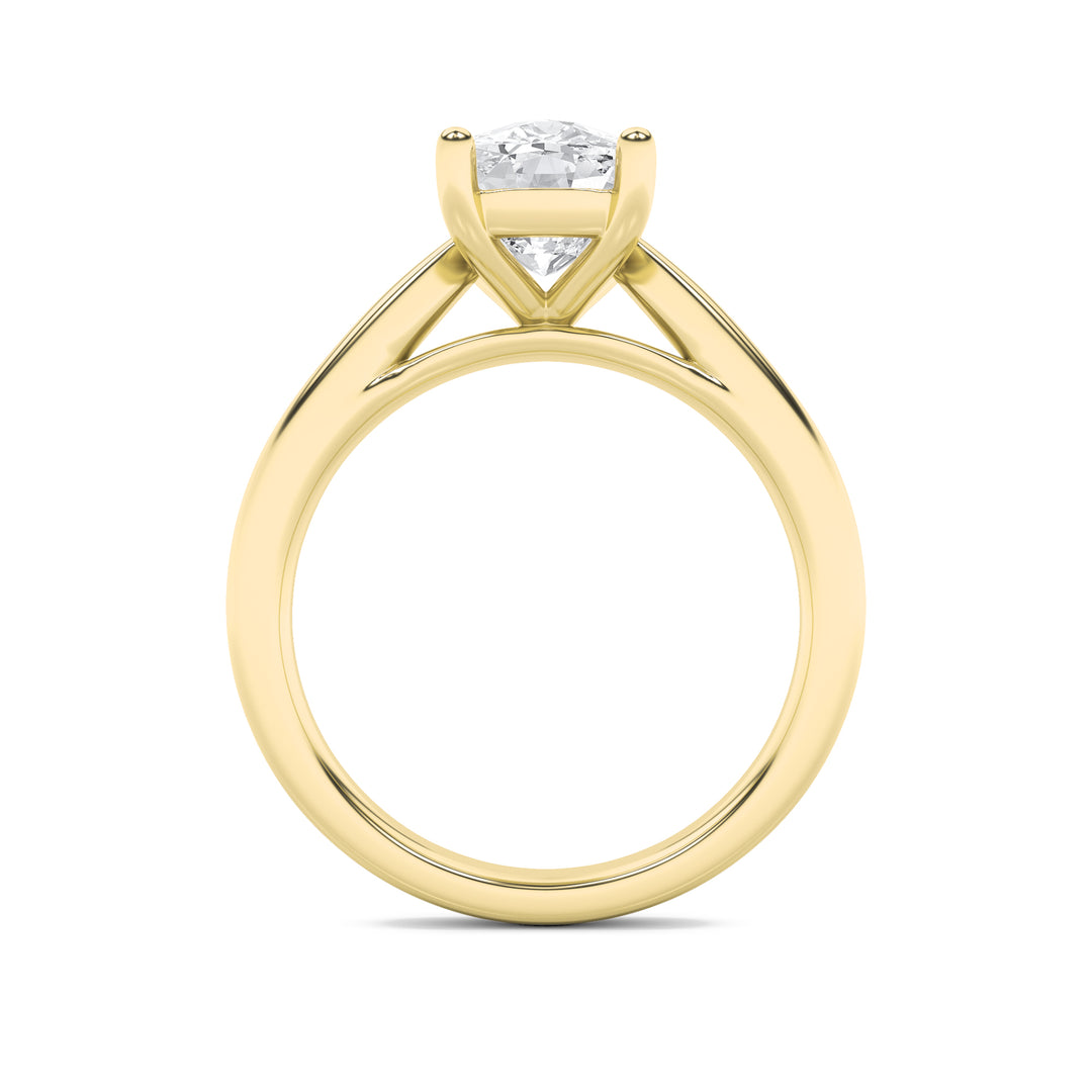 2Cttw Elongated Cushion Shaped Lab Grown Diamond (F/VS) Classic Shank Solitaire Engagement Ring in 14K Gold