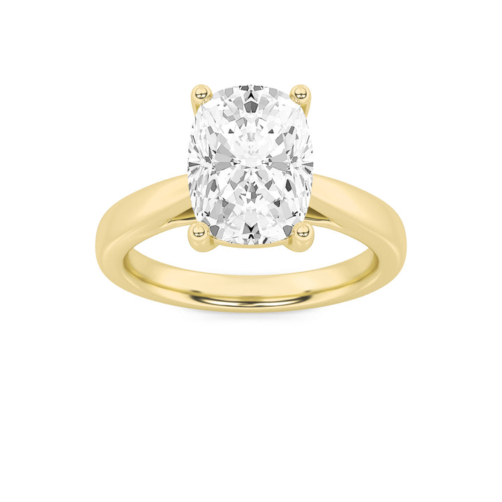 2Cttw Elongated Cushion Shaped Lab Grown Diamond (G/VS) Classic Shank Solitaire Engagement Ring in 14K Gold