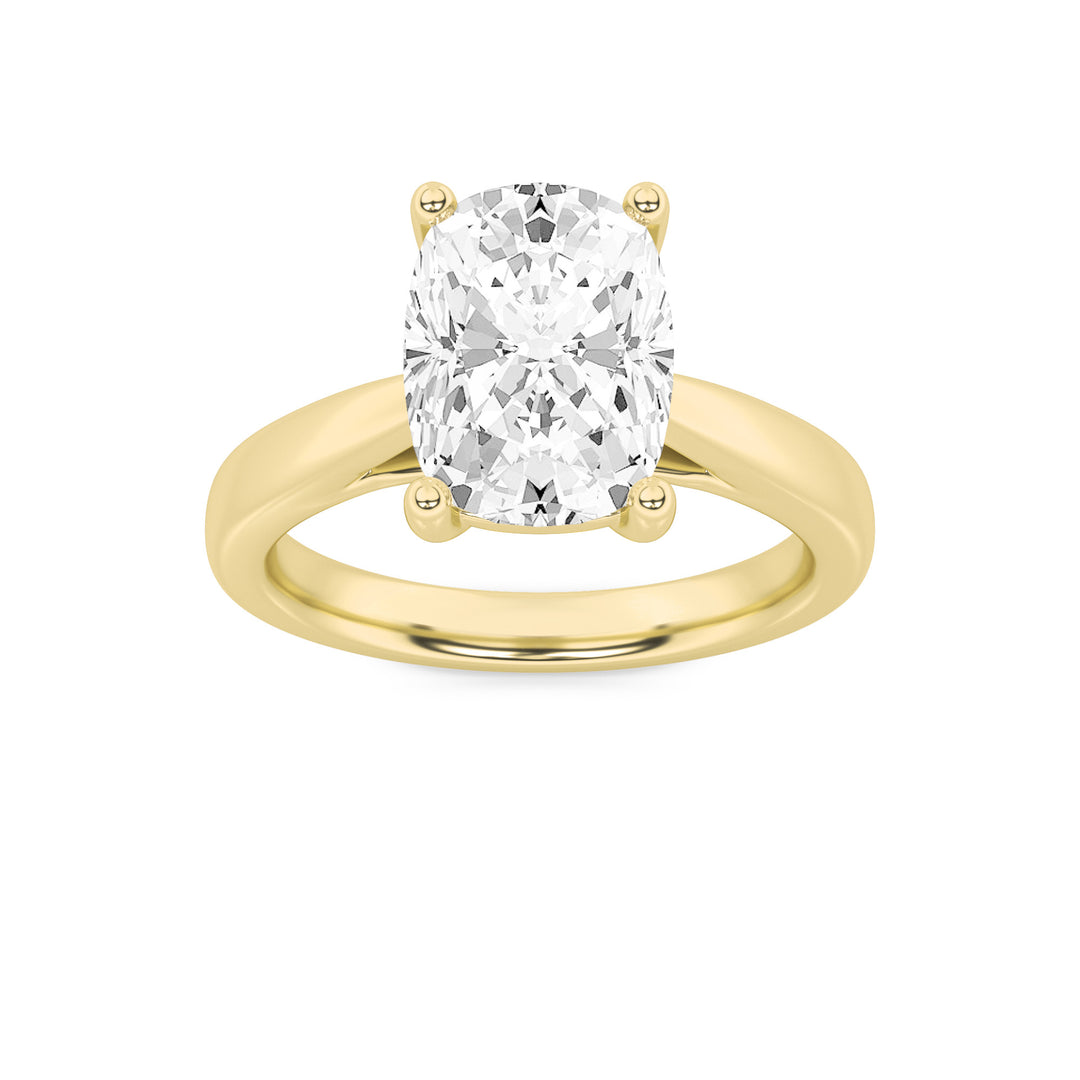 2Cttw Elongated Cushion Shaped Lab Grown Diamond (F/VVS) Classic Shank Solitaire Engagement Ring in14K Gold